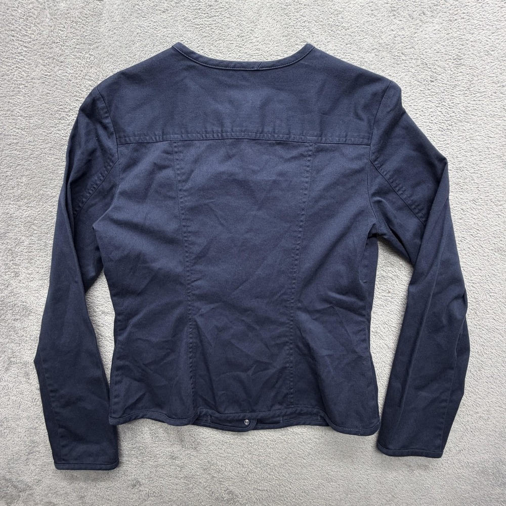 Pendleton Jacket Womens S Blue Collarless Short Twill Snap Pockets Unlined - Picture 6 of 6